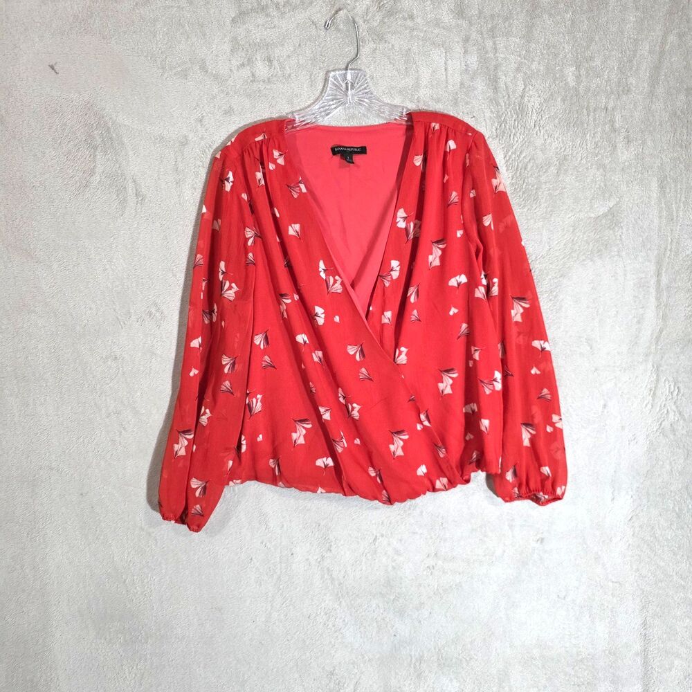 Banana Republic Floral Top orange sz L